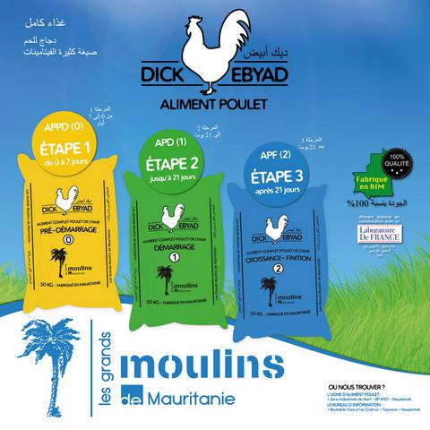 GMM - Grands Moulins de Mauritanie - Aliment poulet DICK EBYAD en Afrique